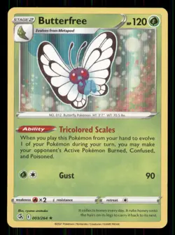 Butterfree SWSH08: Fusion Strike #003/264 Holo Rare Pokemon LP - Image 1