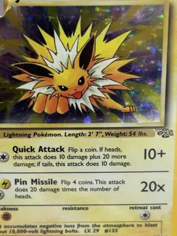 1999 Pokemon Jungle Jolteon Halo 1st Edition PSA 9 Mint - Image 4