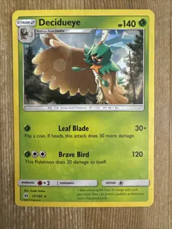 Decidueye - 11/149 - Cracked Ice Holo Rare - Pokemon Sun & Moon Base Set DMG - Image 1