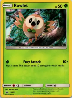 Rowlet SM01 Promo SM Black Star Promos Pokemon LP - Image 1