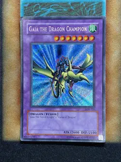 Yugioh Gaia The Dragon Champion LOB-125 Secret Rare Original Print MP - Image 1