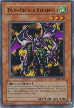 Yugioh! MP Twin-Headed Behemoth - LOD-063 - Super Rare - Unlimited Edition MP - Image 1