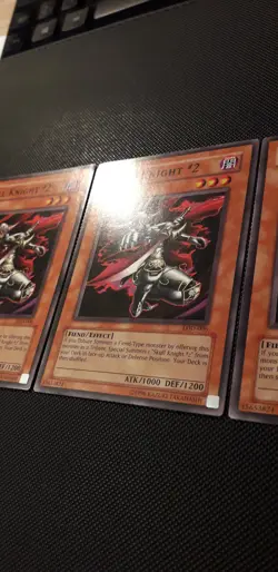 Yu-Gi-Oh! 3x Skull Knight #2, LOD-006, Common, 2. Edition, Englisch, NM/EX/GD - Image 4