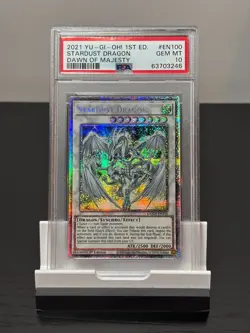 Yu-Gi-Oh! Stardust Dragon DAMA-EN100 1st Edition Starlight Rare PSA 10 GEM MINT - Image 1