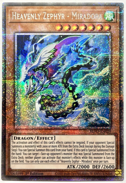 BLVO-EN029 Heavenly Zephyr - Miradora Starlight Rare 1st Ed Nr Mint YuGiOh Card - Image 1