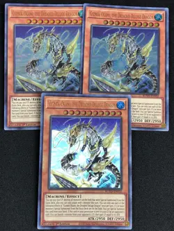 YUGIOH GIZMEK OKAMI THE DREADED DELUGE DRAGON ROTD-EN032 1ST ULTRA X3 NM - Image 1