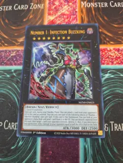 Yugioh Number 1: Infection Buzzking MZMI-EN023 Ultra Rare 1st Edition Near Mint - Image 1