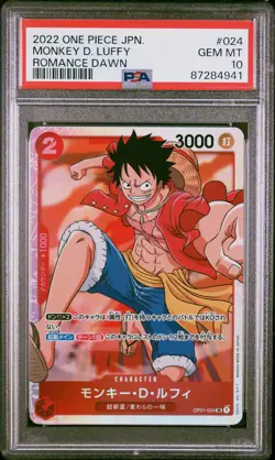 2022 One Piece Romance Dawn OP01-024 Monkey D. Luffy PSA 10 Gem Mint Japanese - Image 1