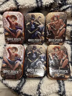 One Piece Tin Pack Set Vol 2 Lot of 6 - TS-02 OP-13 - Factory Sealed - Image 1