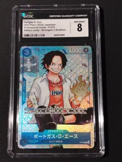 One Piece TCG Portgas D. Ace P-074 JAP CGC 8 - Image 1