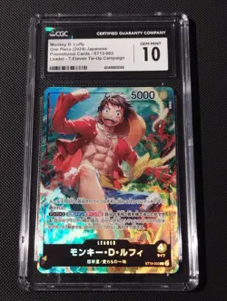 One Piece TCG Monkey D. Luffy ST13-003 JAP CGC 10 - Image 1