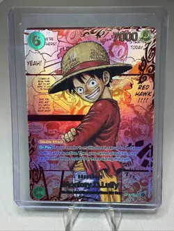 One Piece Carrying on His Will OP13-118 SEC - Monkey.D.Luffy - RED Manga Alt Art - Image 2
