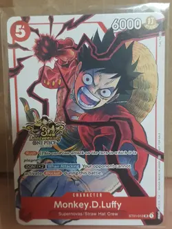 Monkey D. Luffy TCG 3rd Anniversary Promo Alt Art ST01-012 One Piece - Image 1