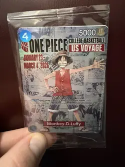 Bandai Namco Monkey.D.Luffy P-055 Promo Card One Piece CCG College Basketball U… - Image 1