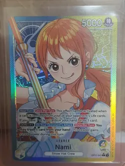 Nami (Alternate Art) Leader OP11-041 A Fist of Divine Speed Foil One Piece CCG - Image 1