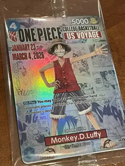 One Piece Card- Monkey D. Luffy Promo Card –SEALED –US VOYAGE - Image 1