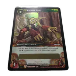 Vicious Grell World of Warcraft Crown Loot Card LP Unscratched Unused Wow Tcg - Image 1