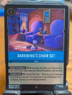 Disney Lorcana Winterspell Darkwing's Chair Set Cold Foil Rare 168/204 - Image 1