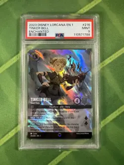 Lorcana First Chapter Tinker Bell Giant Fairy Enchanted Foil #216/204 PSA 9 - Image 1