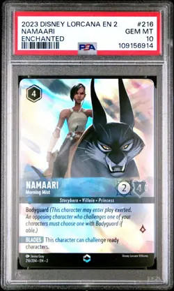 Disney Lorcana EN2 #216 Namaari Morning Mist Enchanted PSA 10 GEM MT - Image 1