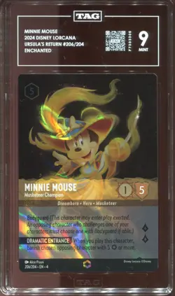Disney Lorcana Minnie Mouse Musketeer Champion Enchanted Graded TAG 9 #206 - Image 3