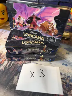 Disney Lorcana Rise of the Floodborn Booster Box Sealed Case - 3 Booster Boxes - Image 1