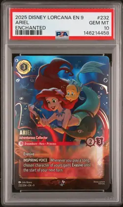 POP 51 💎PSA 10 ARIEL ADVENTUROUS COLLECTOR ENCHANTED - 2025 FABLED LORCANA EN 9 - Image 1