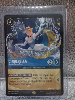 LORCANA WHISPERS IN THE WELL CINDERELLA LEGENDARY 155/204 TEXTURED DISNEY - Image 1