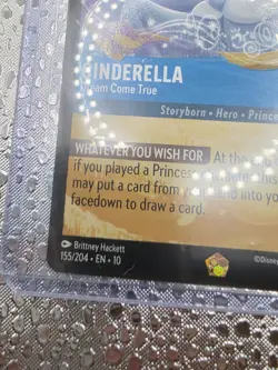 LORCANA WHISPERS IN THE WELL CINDERELLA LEGENDARY 155/204 TEXTURED DISNEY - Image 4