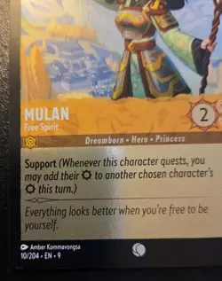 Mulan - Free Spirit 10/204 Cold Foil Common Fabled Disney Lorcana TCG - Image 4