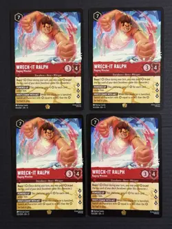 Disney Lorcana Wreck-It Ralph Raging Wrecker Legendary Nonfoil Winterspell Qty 4 - Image 1