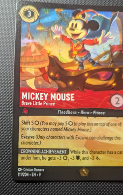 Disney Lorcana - Mickey Mouse Brave Little Prince - 111/204 - FABLED - Image 2