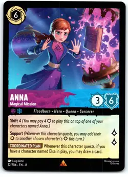 #72 Anna - Magical Mission Rare Playset x4 2025 Disney Lorcana Reign of Jafar 4x - Image 2