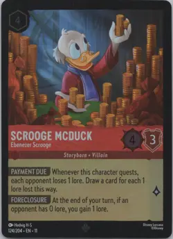 Disney Lorcana Winterspell (11) COLD FOIL #124 Scrooge McDuck - Ebenezer Scrooge - Image 1