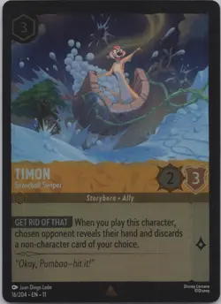 Disney Lorcana Winterspell (11) COLD FOIL #16 Timon - Snowball Swiper - Image 1