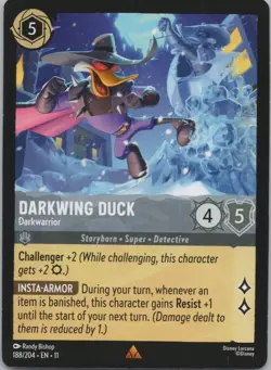 Disney Lorcana Winterspell (11) #188/204 Darkwing Duck - Darkwarrior - Image 1