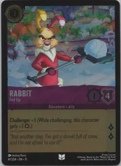 Disney Lorcana Winterspell (11) COLD FOIL #41 Rabbit - Fed Up - Image 1