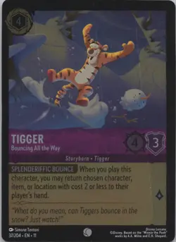 Disney Lorcana Winterspell (11) COLD FOIL #37 Tigger - Bouncing All the Way - Image 1