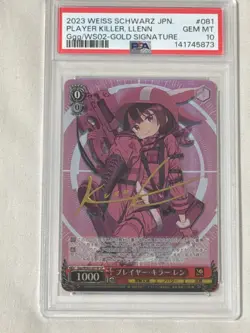 PSA 10 GEM MINT - 2023 Weiss Schwarz LLENN SP Gold Signature #081 - Image 1