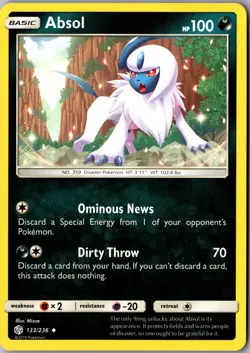 Absol 133/236 Uncommon SM - Cosmic Eclipse LP Pokemon Card - Image 1