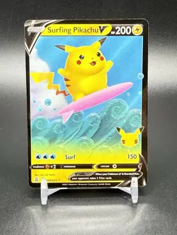 Surfing Pikachu V 008/025 - Celebrations - Holo Pokemon Card NM - Image 1