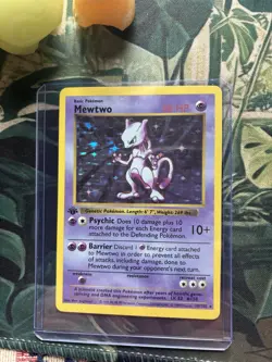 Mewtwo First Edition Holographic Pokemon Card - Image 1