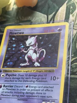 Mewtwo First Edition Holographic Pokemon Card - Image 3