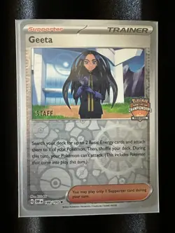 Geeta 188/197 - Stamped STAFF Promo Card - Pokemon TCG (Obsidian Flames) - Image 1