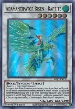 Yugioh Adamancipator Risen Raptite - 1st Edition Ultra Rare NM - Free Holo Card - Image 1