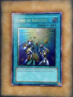 Yugioh Card of Sanctity TLM-EN037 Ultimate Rare 1st Ed LP - Image 1
