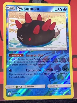 Pyukumuku 47/149 Sun & Moon Reverse Holo Uncommon Pokemon TCG 2017 VLP - Image 3