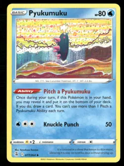 2021 Sword & Shield - Fusion Strike Pyukumuku Basic/Uncommon #77 - Image 1