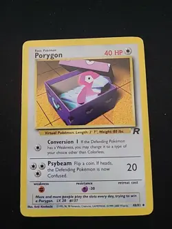 2000 Pokemon Team Rocket Porygon 48/82 - Image 1