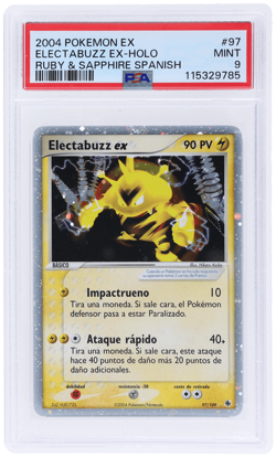 2004 Pokemon Ex Ruby and Sapphire Spanish Electabuzz Ex Holo #97 PSA 9 - Image 1